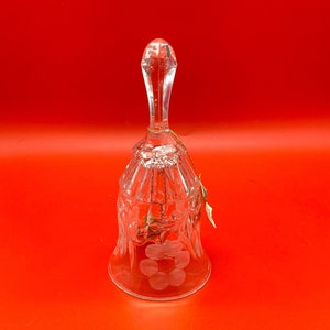 Campana vintage in vetro cristallo inciso decorato. Made in Italy