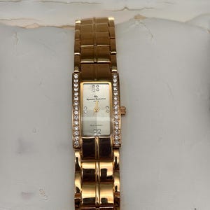Vintage Ladies Bernard Florentin Gold-toned Tank Watch Made in France