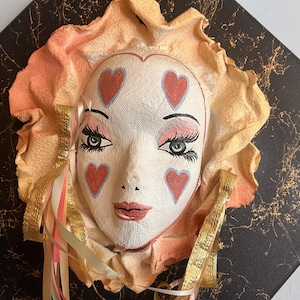 Vintage Hand-crafted Wall Mask Pictures Paper Mache 2 Different Styles