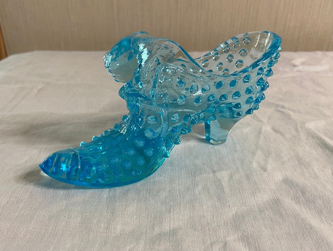 '50~'60 フェントン Fenton Blue Hobnail 美品 VINTAGE FENTON BLUE OPALESCENT HOBNAIL GLASS VASE Ruffle Rim