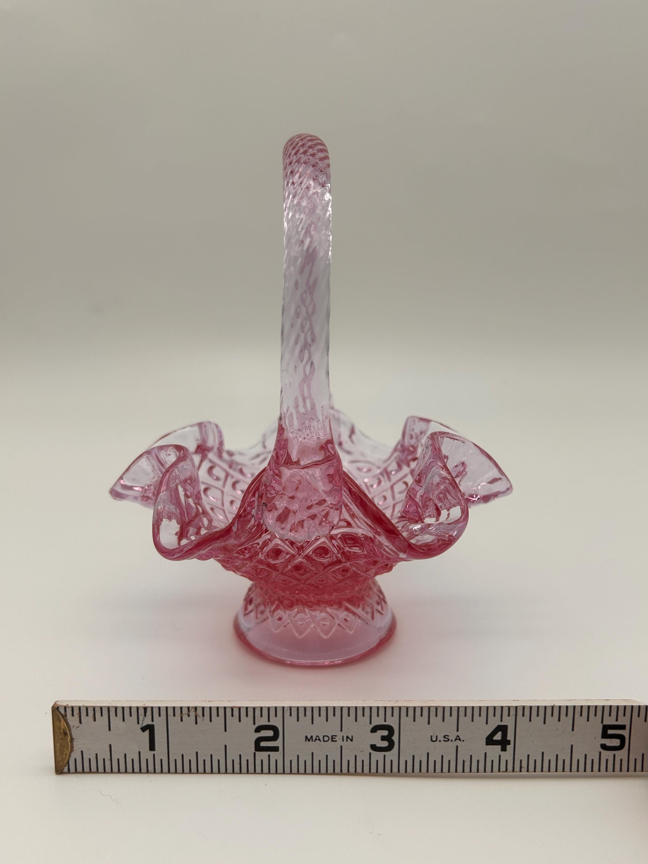 Vintage Fenton Pink Glass Flower Basket Bridal Wedding - Etsy
