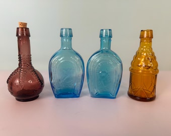 Vintage Small Colored Glass Medicine Bottles 1930s and 1940s