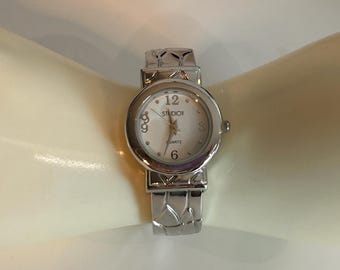 Vintage Silver-tone Rhinestone Cuff Watch in 2 Different Styles
