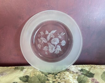 Vintage Avon Etched Hummingbird Dishes Wine Glasses Plates Bowl