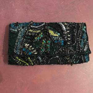 Vintage 70s Accessorize Black Clutch Purse