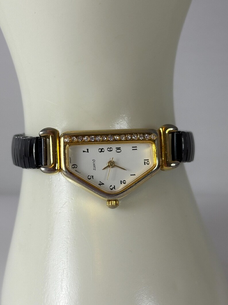 Reloj Collezio Vintage Collezio Ladies Gold-toned Stretch Watch With Black Band - Etsy