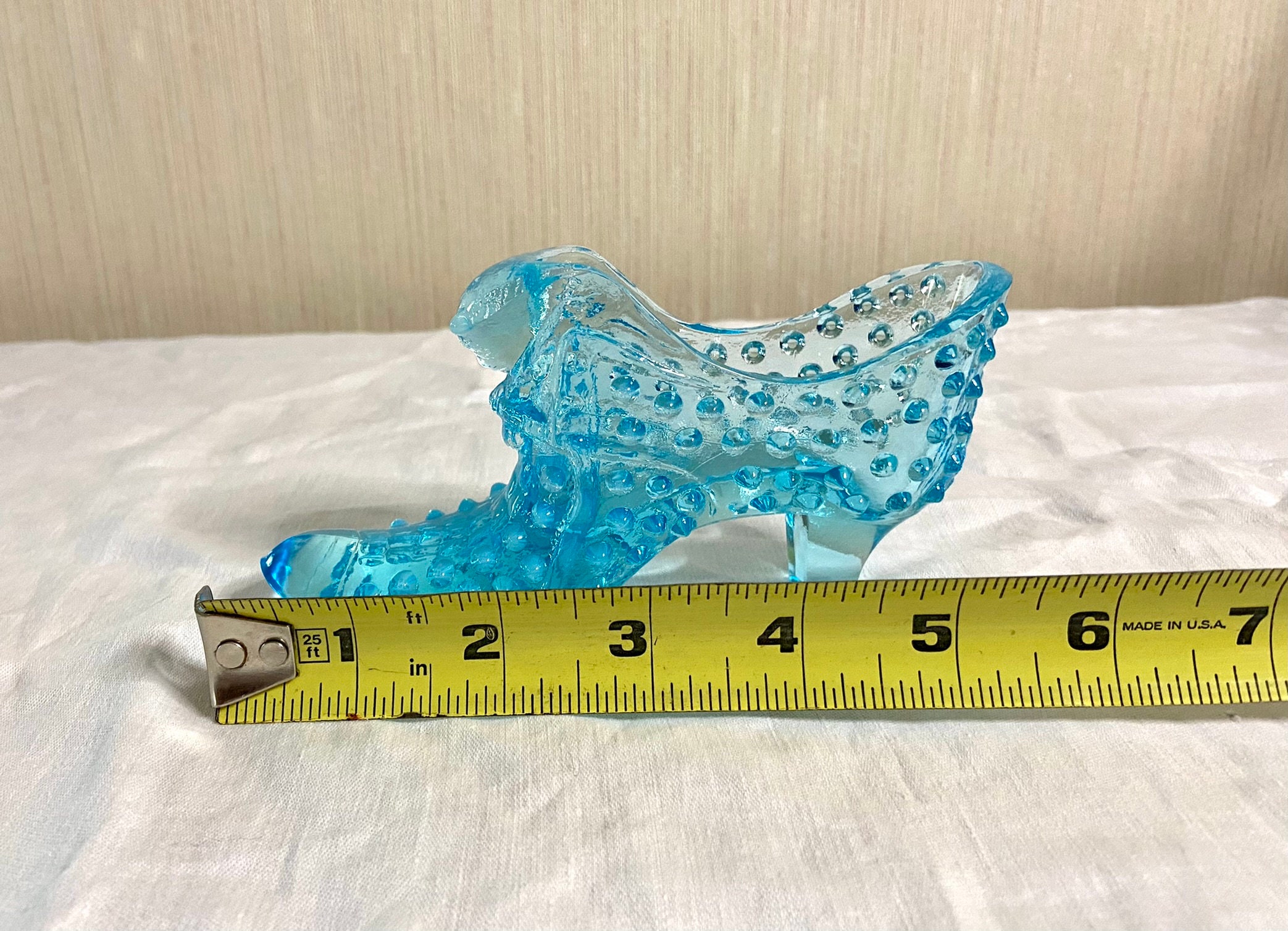 Blue Fenton Style Vintage Hobnail Glass Shoe - Etsy