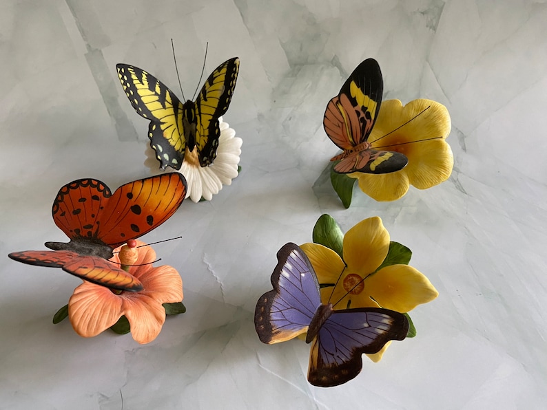 Vintage Porcelain Butterflies by Franklin Mint Special Edition 1985 image 1