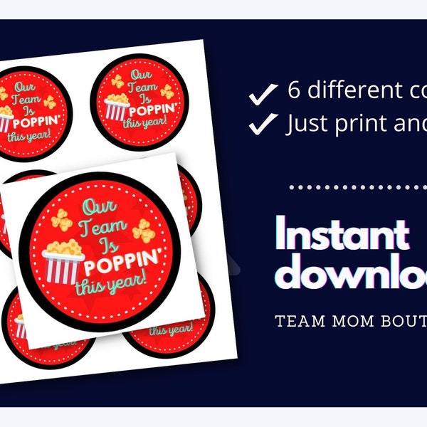 Cheer Printables | Team Gift Ideas | Our Team is Popping