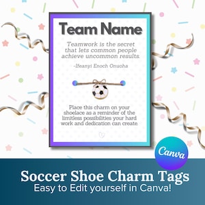 Editable Shoe Charm Template | Team Printables | Canva Templates