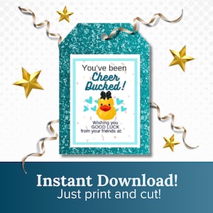 Cheer Duck Tag Printables: Good Luck Gift for Cheer Team (Digital Download)