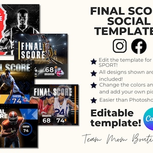 Final Score Social Media Template: Sports Team Post (Digital Download)