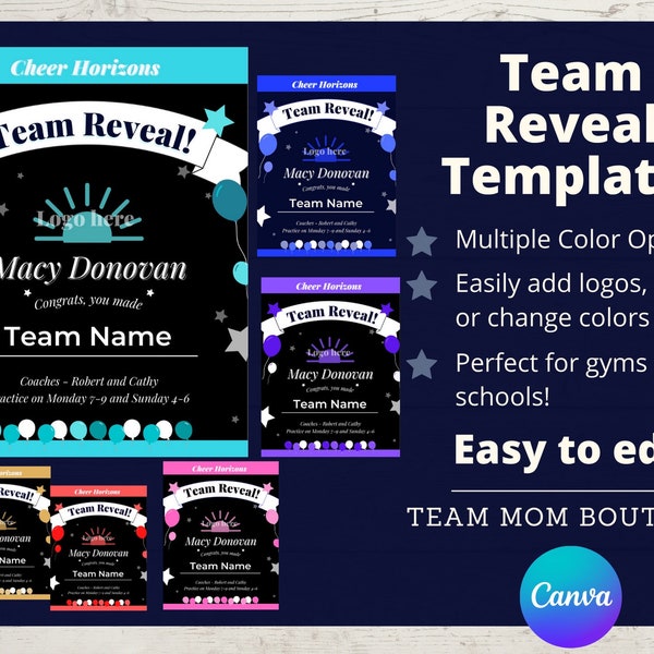 Cheer Team Announcement Template Etsy