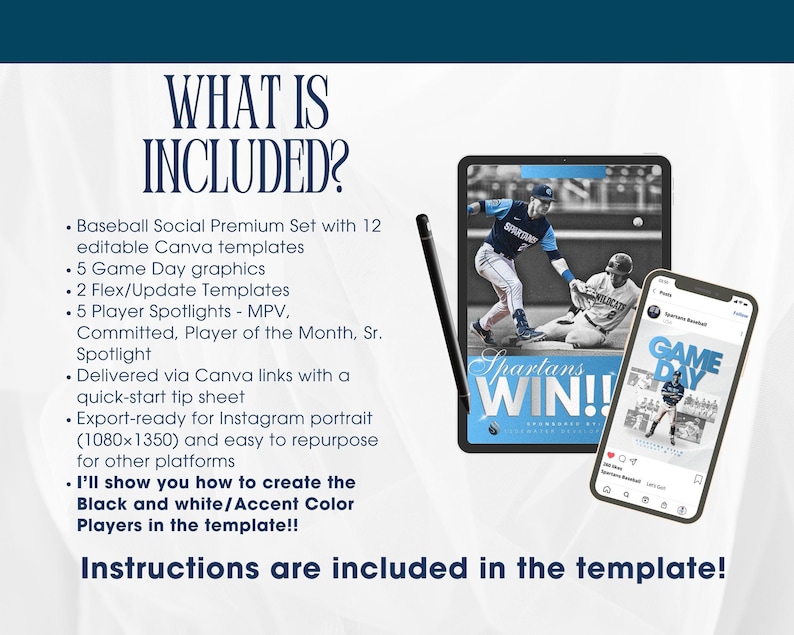 Baseball Social Media Templates | Game Day Graphics – Editable in Canva ...