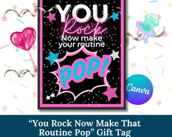Cheer Dance Gift Tags: You Rock Routine, Editable Team Treats (Digital Download)