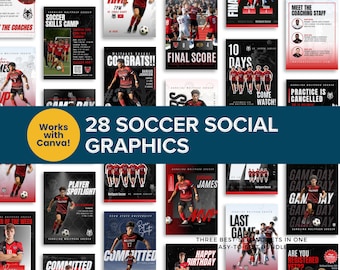 Boy's Soccer Social Media Templates: Editable Sports Pack (Digital Download)