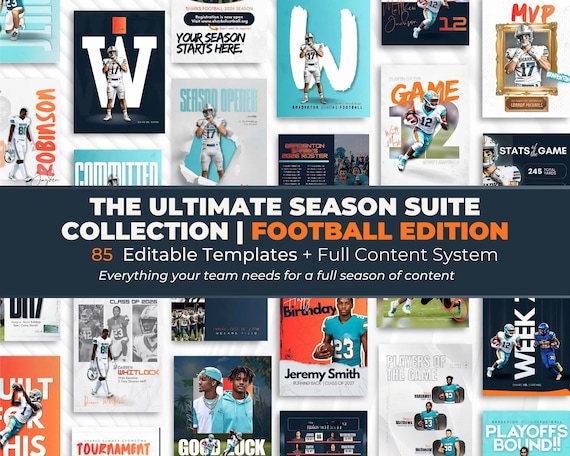 Football Templates Bundle, Sports Social Media Graphics (Digital Download)