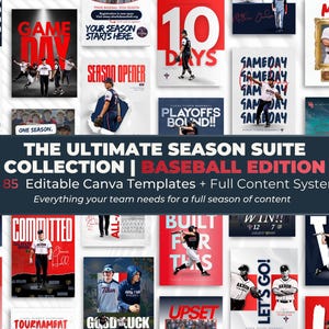 Baseball Canva Templates Bundle, Sports Graphics, Game Day, Player Spotlight (Digital Download)
