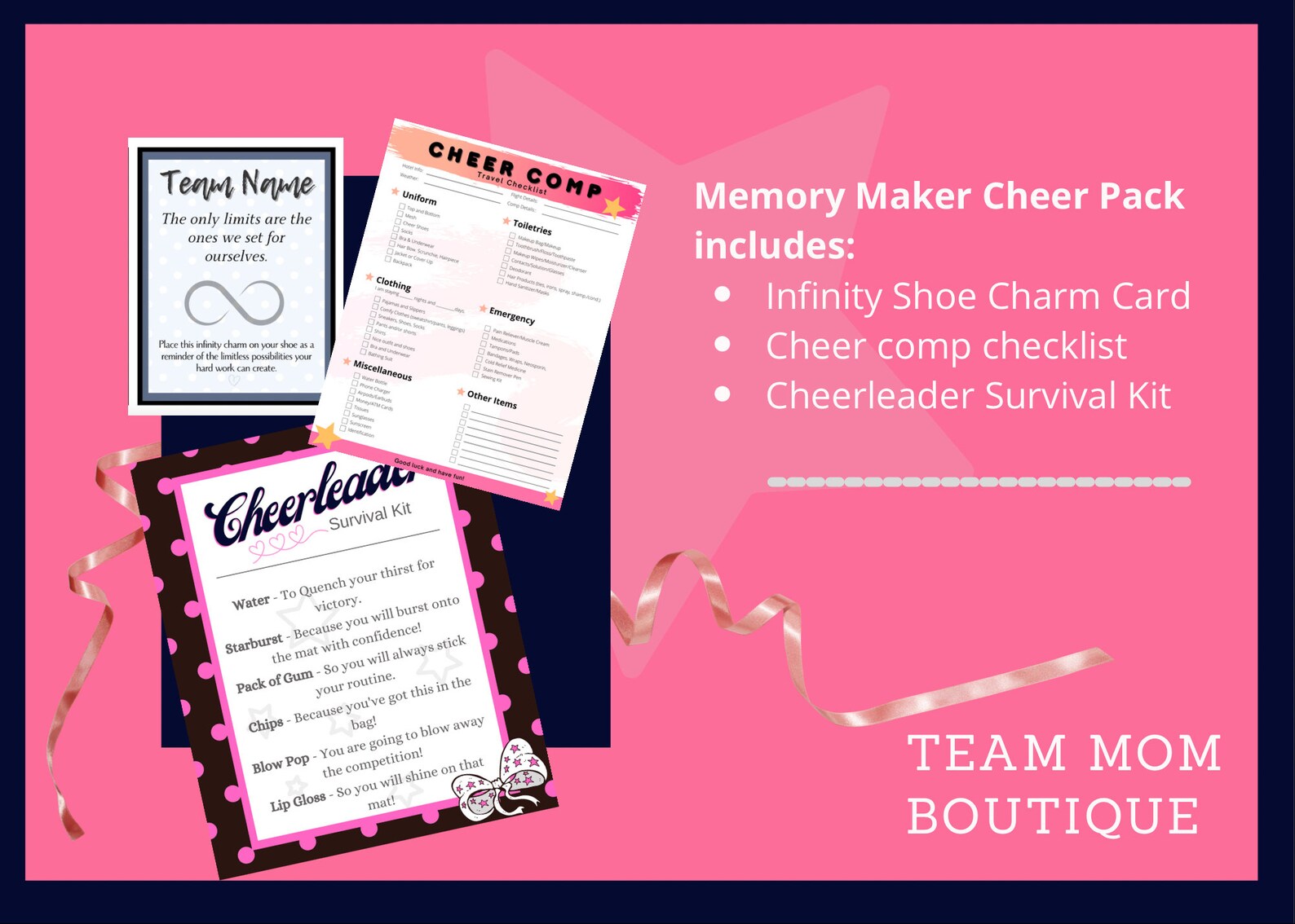 Cheer Printables Bundle Gift for Cheer Team Cheer Comp - Etsy