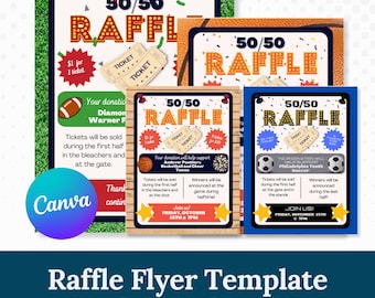 Raffle Flyer Template | Editable Fundraiser Template | Sports Fundraiser