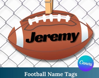 Football Name Tags | Football Printables | Football Team Ideas | Editable Football Tags