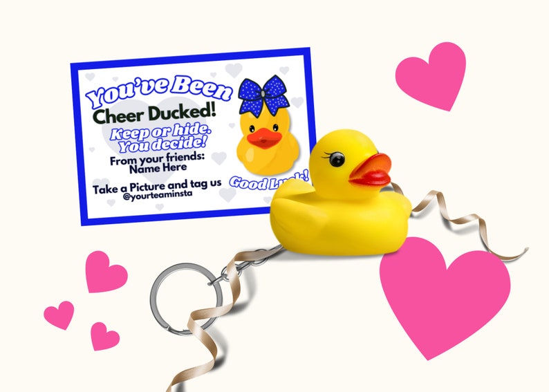 Cheer Duck Tag Editable Ducks Tags Cheer Printables You've Been Cheer Ducked image 3
