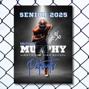 Football Senior Night Sports Poster Template | Football Senior Banner
