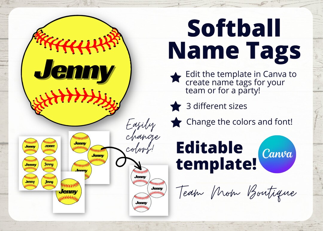 Softball Name Tags Softball Printables Softball Team Ideas Softball Bag Softball Name Tags Softball Printables Softball Team Ideas Softball Bag