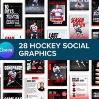 Hockey Committed Editable Social Media Template Canva Signing Day ...