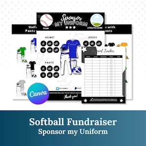 Softball Fundraiser | Sponsor My Softball Uniform | Softball Team Ideas| Editable Softball Template
