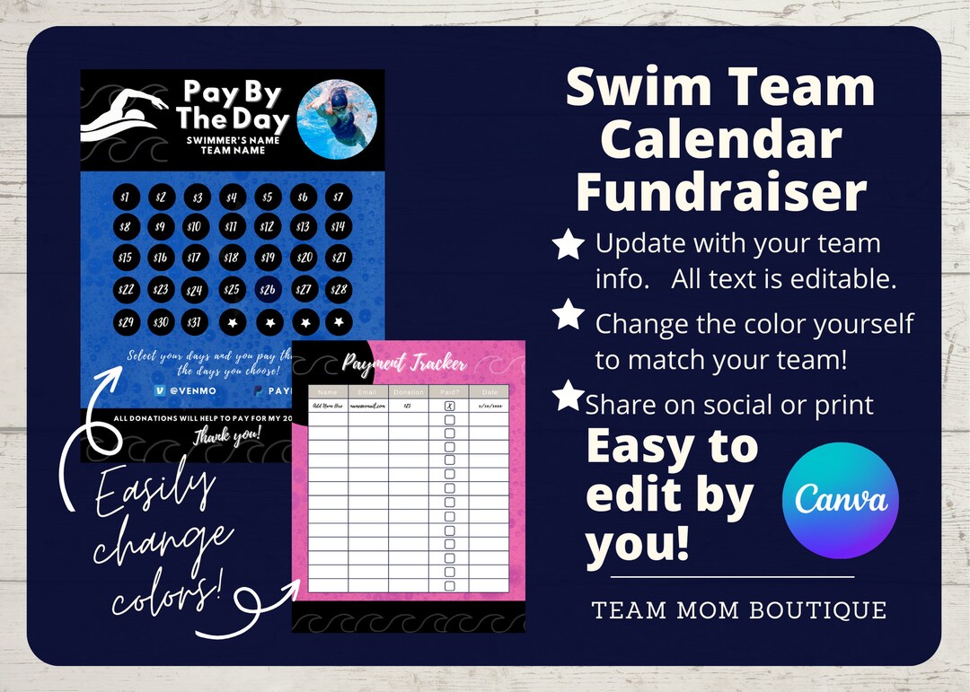 Swim Team Calendar Fundraiser Swim Team Fundraiser Swim Team Team Ideas