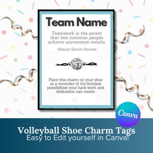 Bearbeitbare Beachvolleyball-Schuhanhänger-Vorlage | Team Printables | Canva Vorlagen