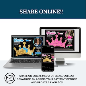 Editable Pageant Fundraiser Template | Fill My Crown Donation Chart (Canva) image 4