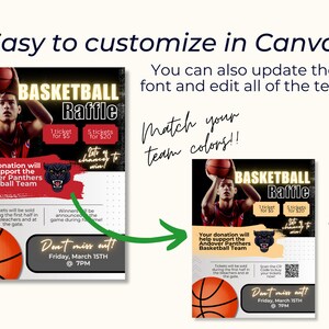 Basketball Raffle Flyer Template: Editable Fundraiser (digital Download ...