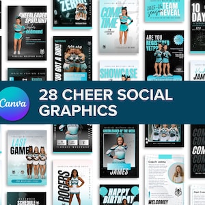 Cheer Social Media Templates | 28 Canva Posts for All Star, School & Youth Cheer Teams