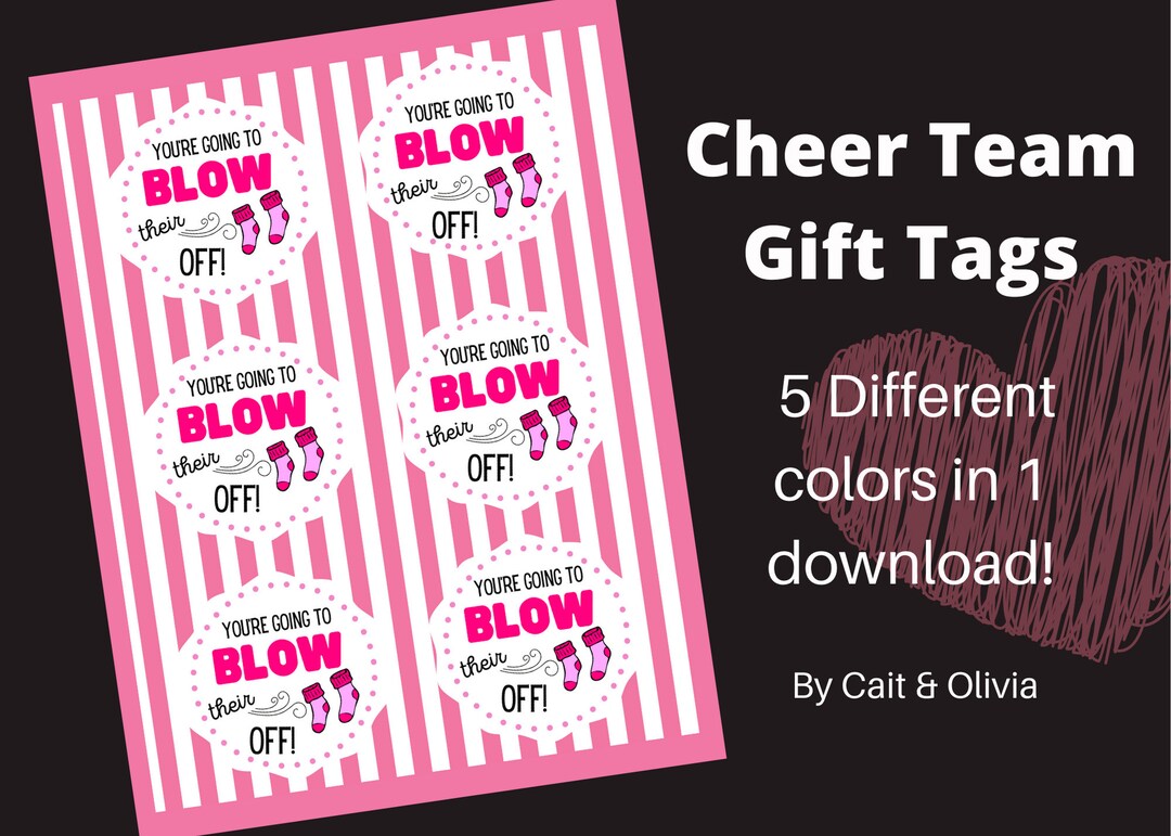 Cheer Printables Team Gift Ideas Blow Their Socks Off Candy Team Gift Idea Etsy