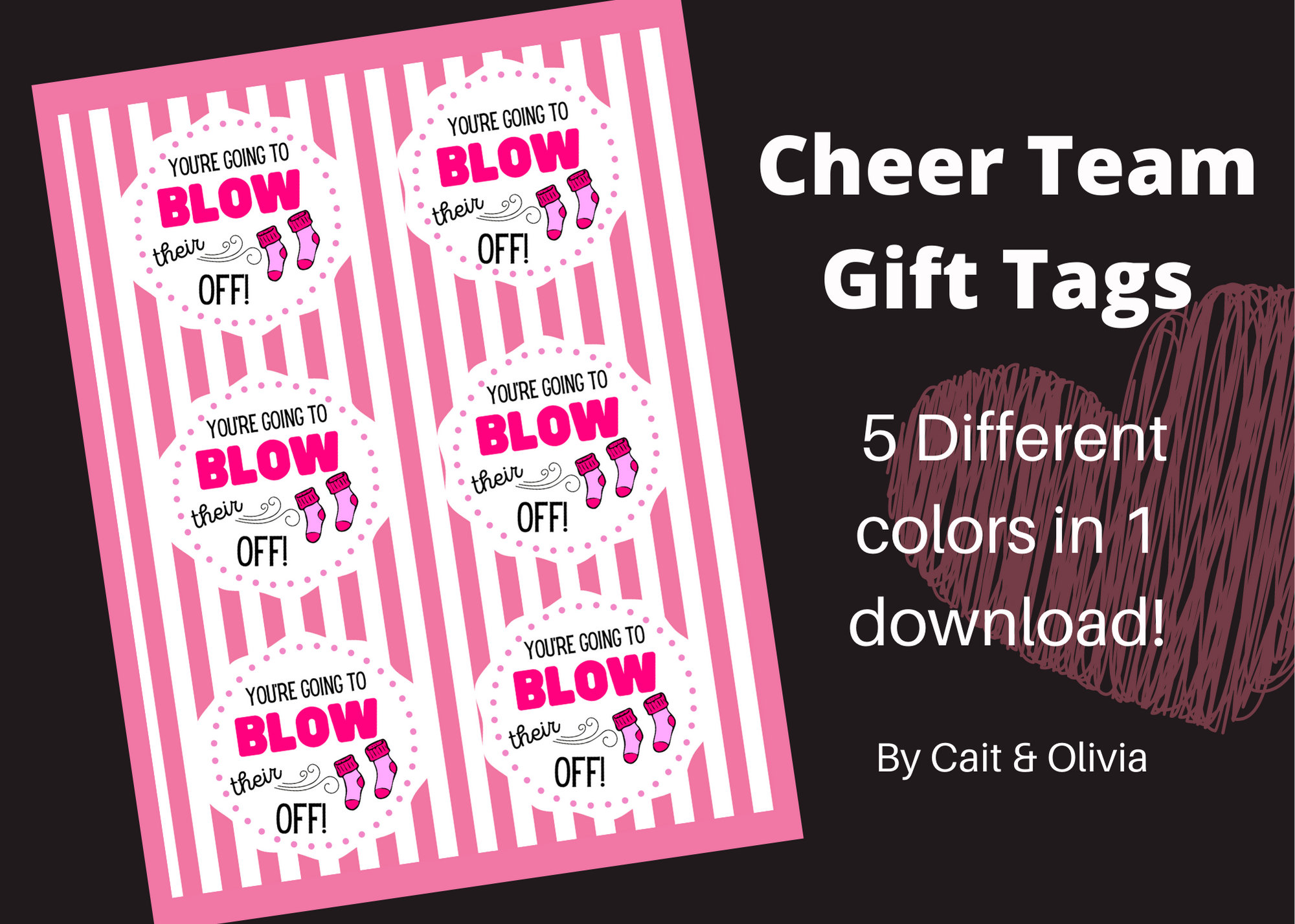 Cheer Printables Team Gift Ideas Blow Their Socks off Etsy