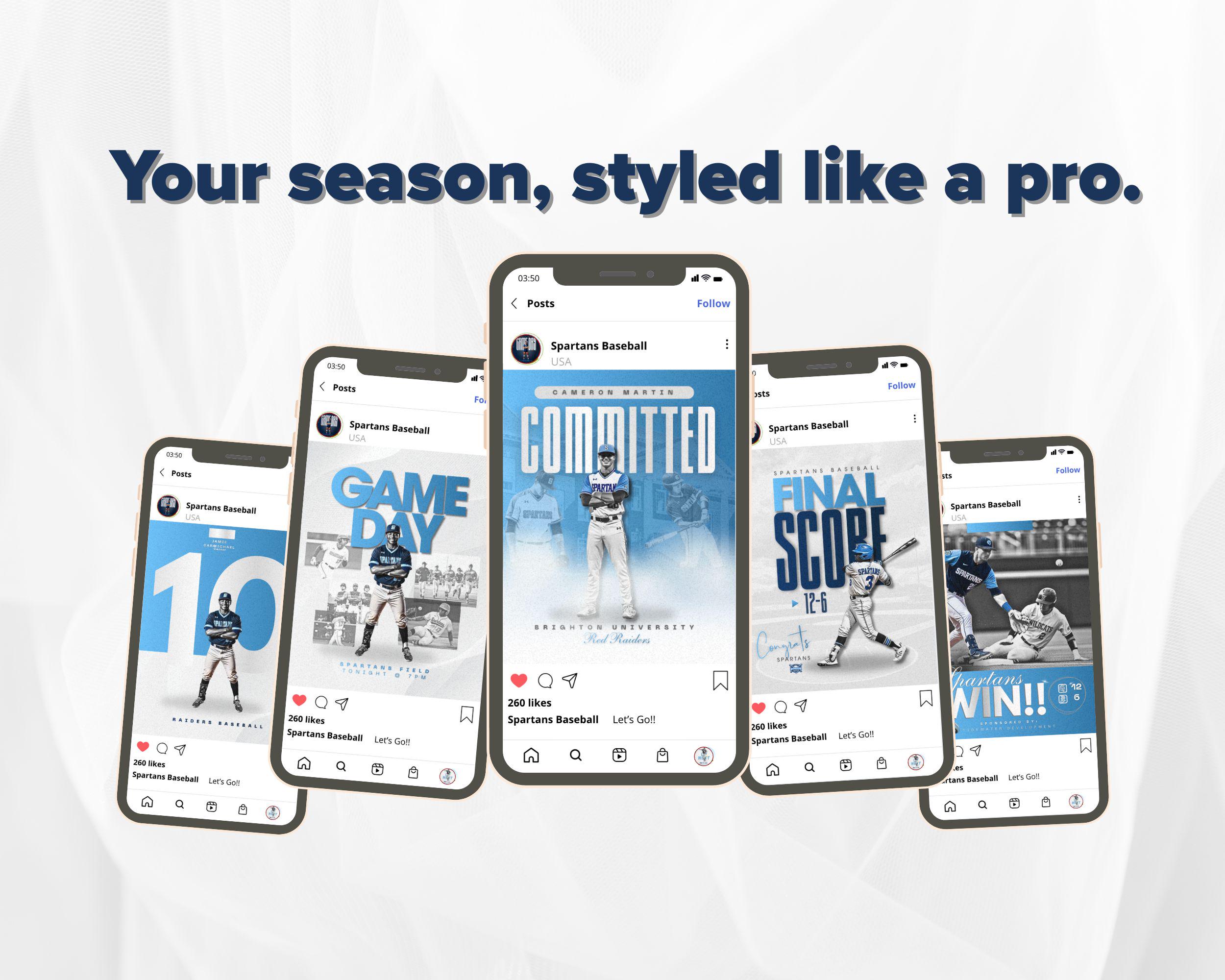 Baseball Social Media Templates | Game Day Graphics – Editable in Canva ...