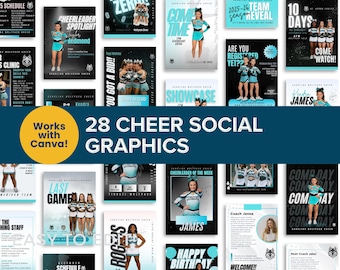 Cheer Social Media Templates | 28 Posts for All Star, School & Youth Cheer Teams