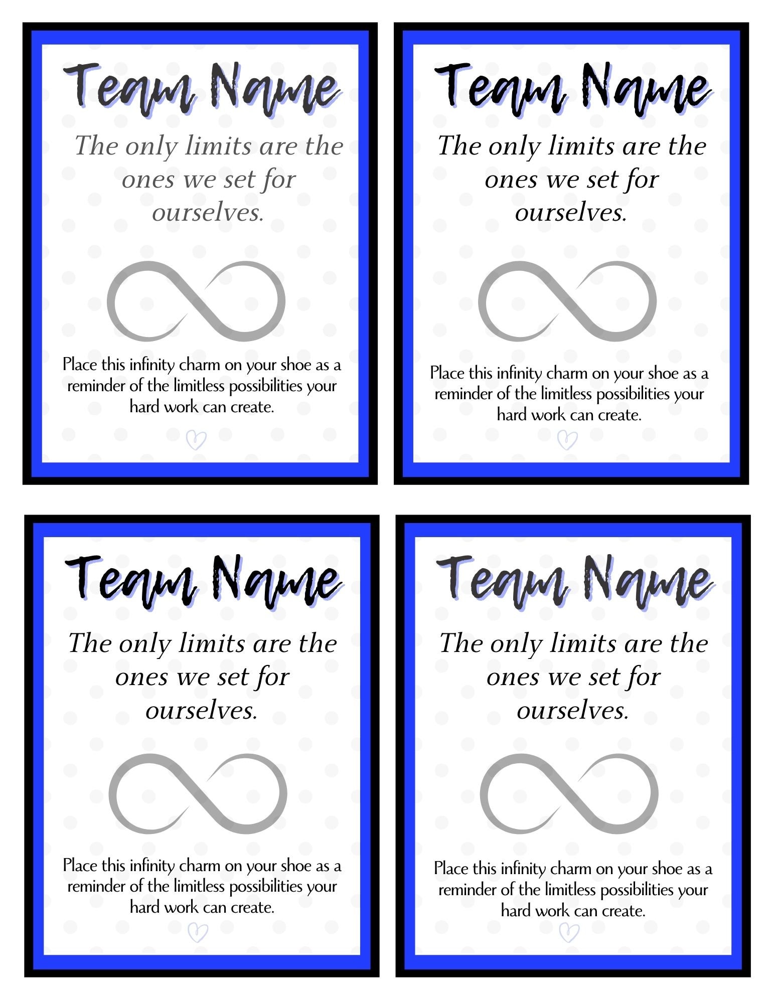 Cheer Shoe Charm Tag Infinity Charm Cheer Team Cheer Team Etsy