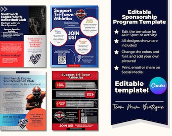 Customizable Sponsorship Template for Teams & Programs - Editable Canva Design