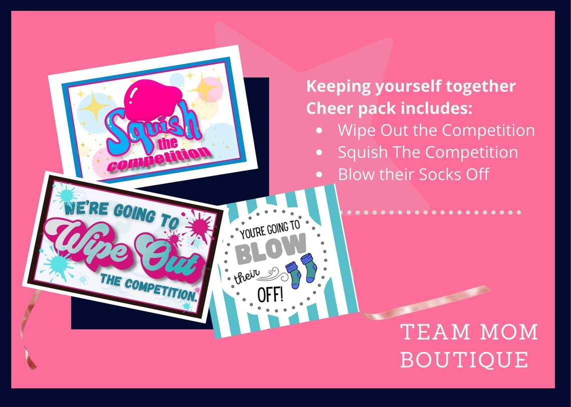 Cheer Printables Bundle Gift for Cheer Team Cheer Comp - Etsy