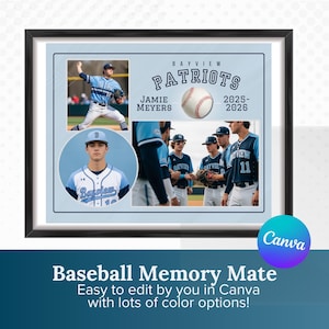Baseball Memory Mate | Modelo Canva | Modelos de beisebol