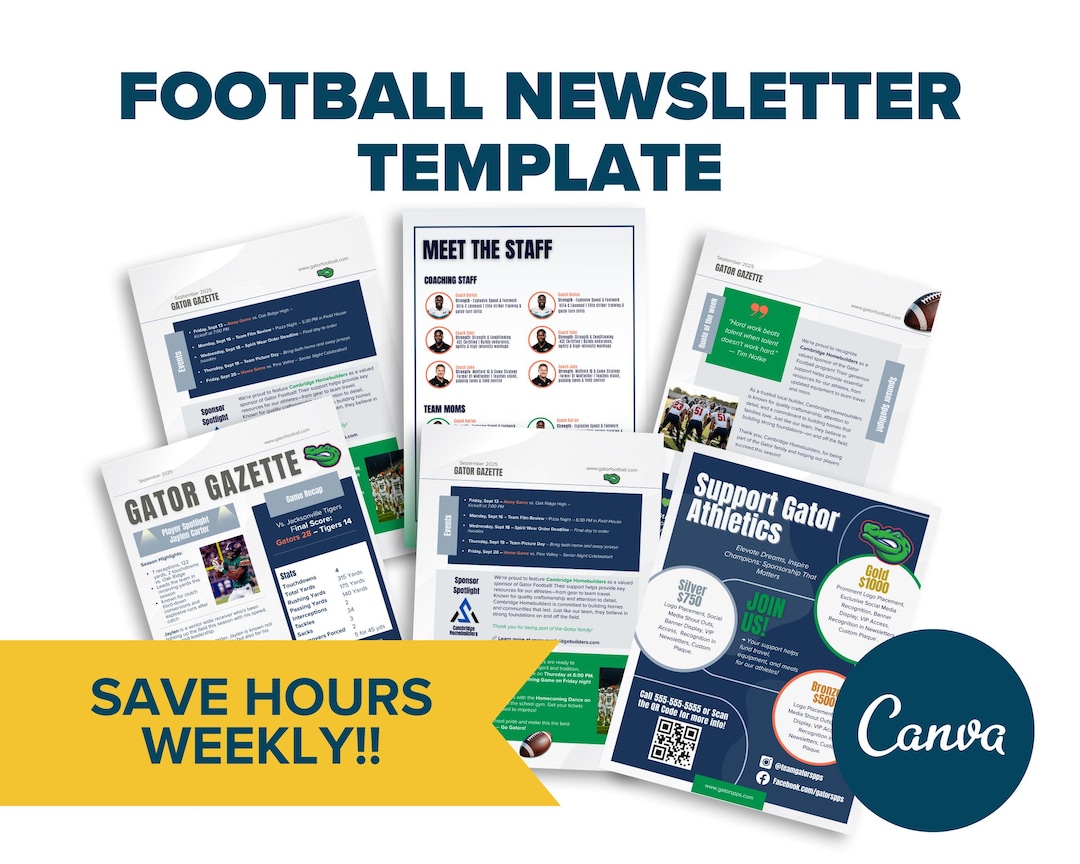 Soccer Newsletter Example Football Newsletter Template: Game Recap, Sponsors, Team Staff ...