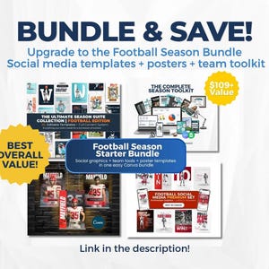 Football Templates Bundle, Sports Social Media Graphics (Digital Download) image 5