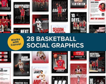 Modèles Instagram de basketball : publications modifiables sur les réseaux sociaux (téléchargement numérique)