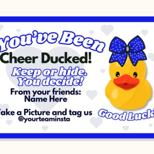 Cheer Duck Tag Editable Ducks Tags Cheer Printables You've Been Cheer Ducked image 2