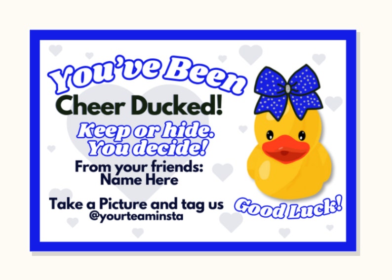 Cheer Duck Tag Editable Ducks Tags Cheer Printables You've Been Cheer Ducked image 2