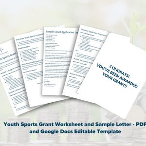 Hoja de trabajo y carta de muestra para la solicitud de subvención para deportes juveniles: guía digital en formato PDF para el éxito de la financiación en 2025
