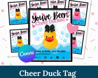 Etiqueta Cheer Duck: Tarjetas de buena suerte editables (descarga digital)